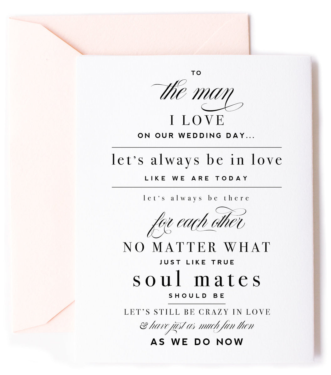To The Man I Love On Our Wedding Day, Wedding Day Love Card To The Man I Love On Our Wedding Day, Wedding Day Love Card