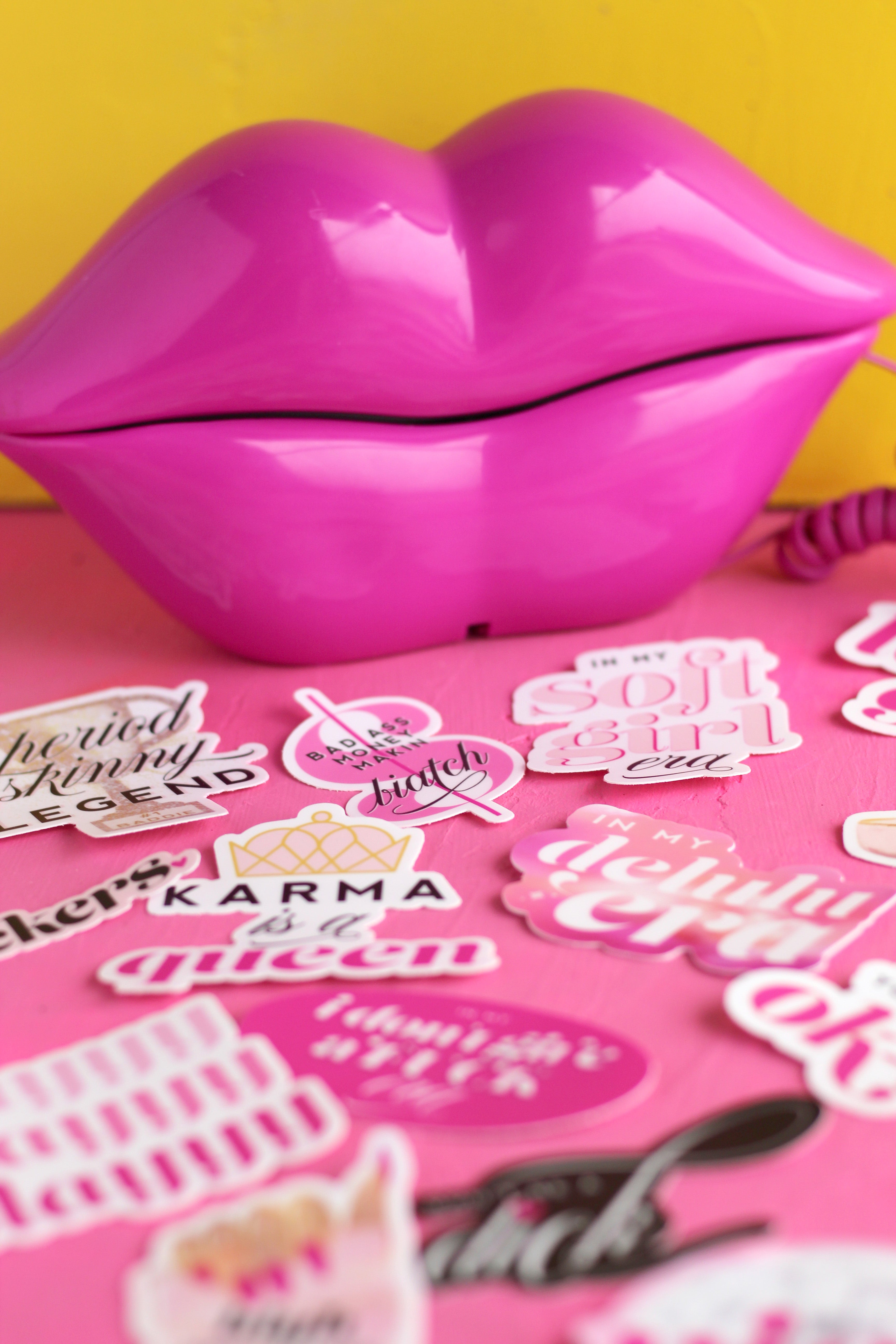 Slay Slay Slay, Pink Motivational Sticker – Kitty Meow HQ