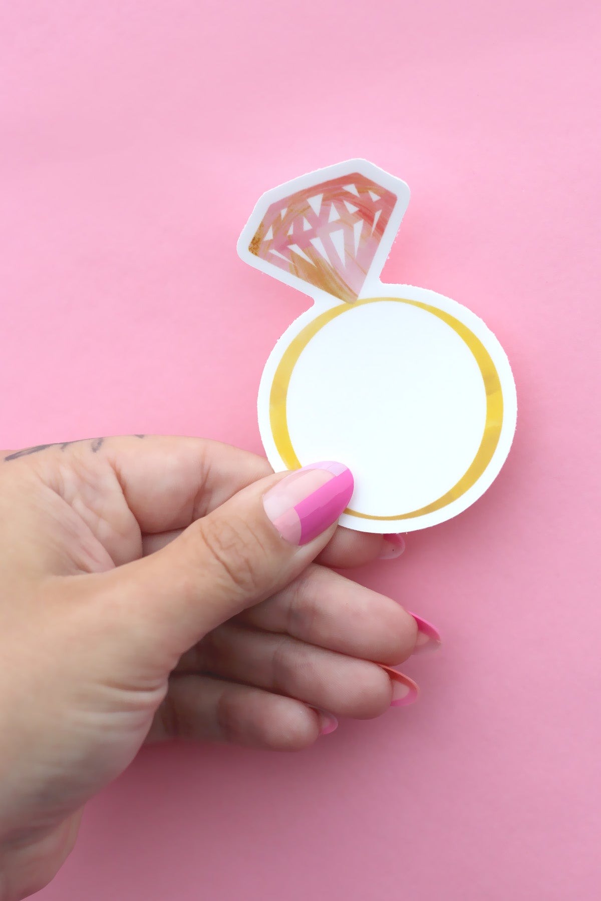 Pink Diamond Engagement Ring Sticker