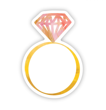 Gold Engagement Rings Sticker