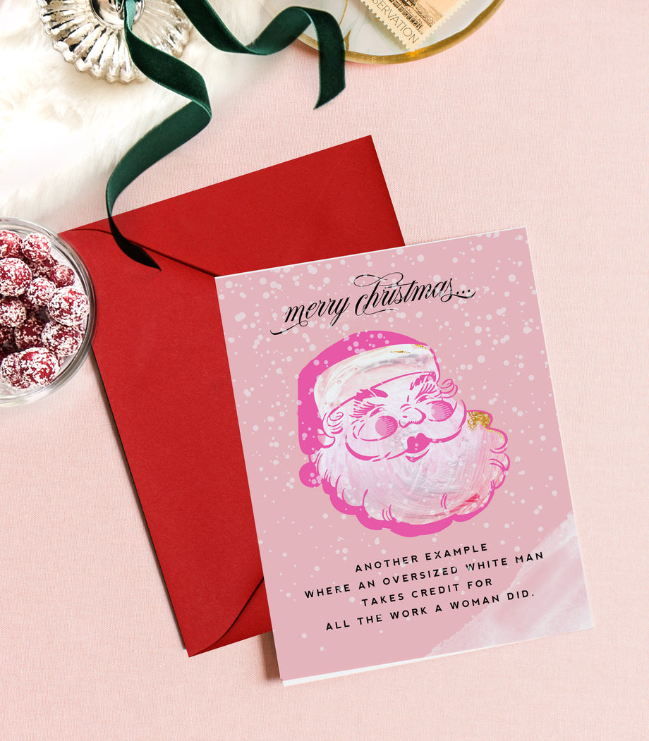 Christmas Feminist Santa, Funny Holiday Greeting Card Christmas Feminist Santa, Funny Holiday Greeting Card