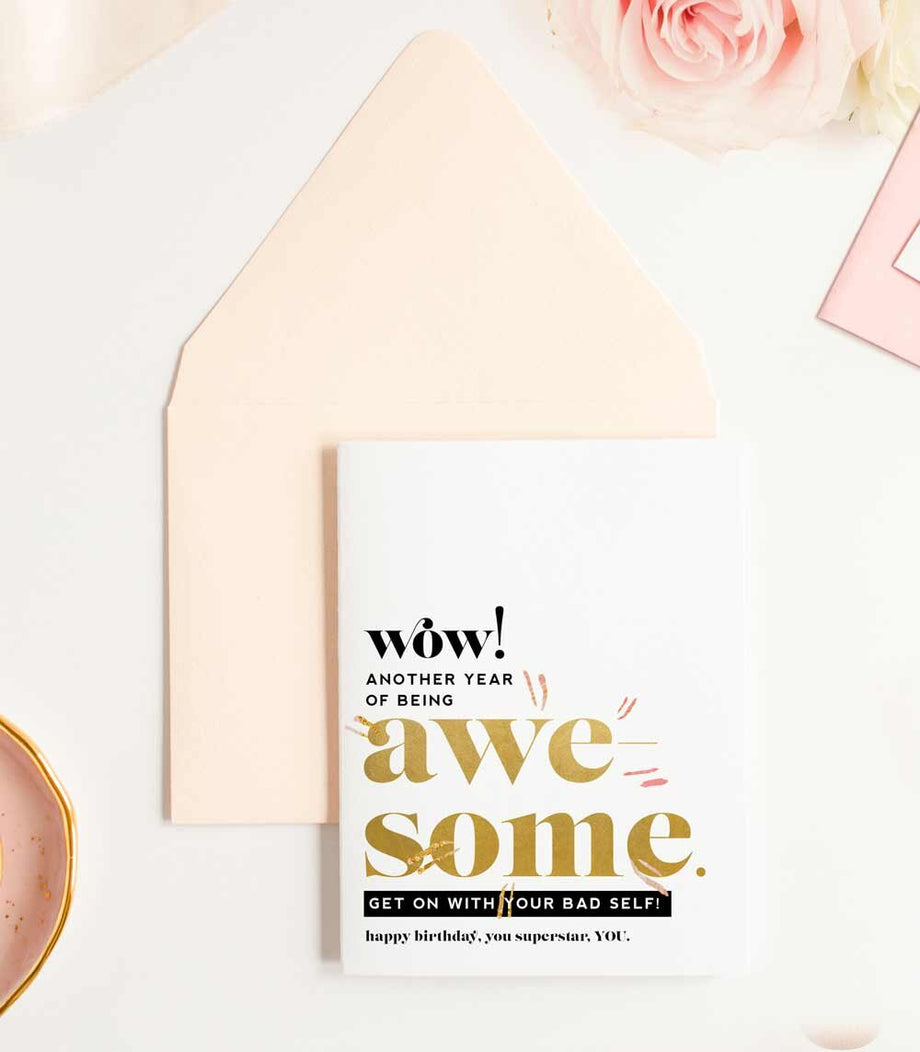 Another Year of Being Awesome, Inspirational Birthday Greeting Card Another Year of Being Awesome, Inspirational Birthday Greeting Card