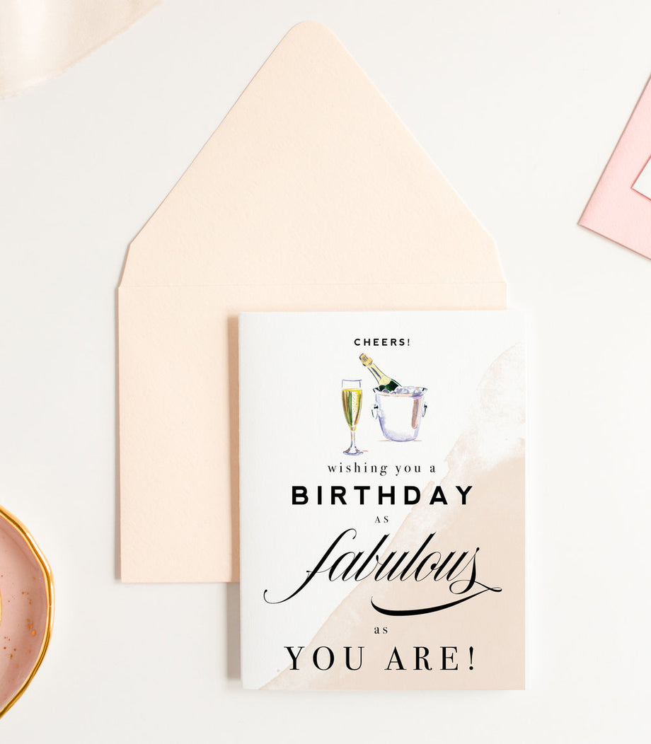 Champagne Cheers! Fabulous Birthday Greeting Card Champagne Cheers! Fabulous Birthday Greeting Card