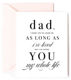 Loved you My Whole Life, Father's Day Greeting Card Loved you My Whole Life, Father's Day Greeting Card