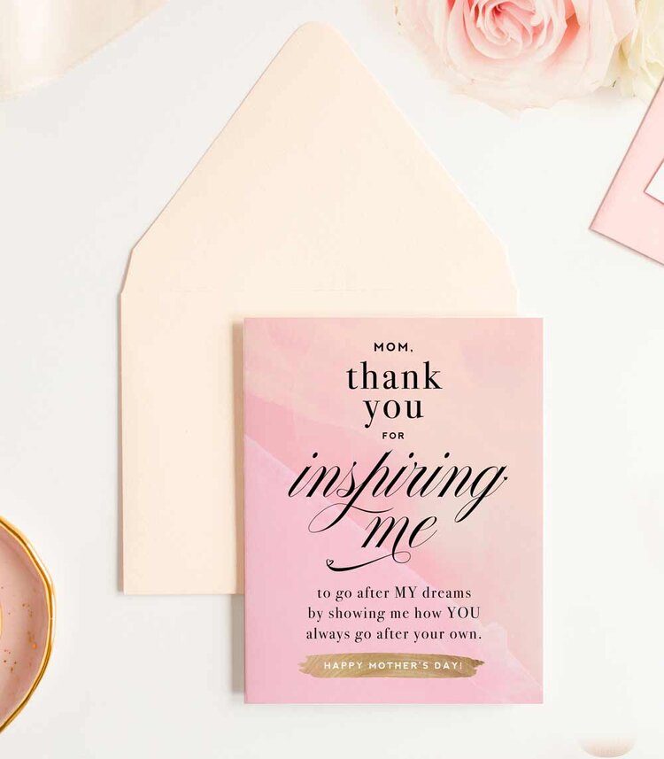 Thank You for Always Inspiring Me - Mother's Day Card Thank You for Always Inspiring Me - Mother's Day Card