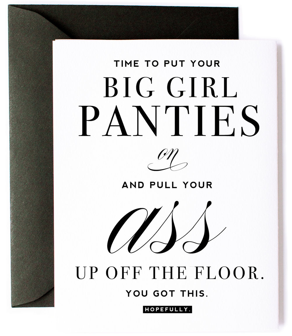 Big Girl Panties - Funny Friendship & Encouragement Card – Kitty